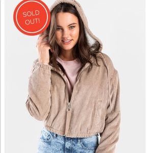Beige Corduroy Cropped Jacket